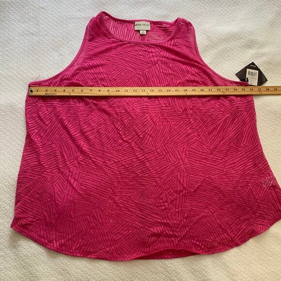 NEW Ava & Viv pink zebra print sleeveless lightweight flowy tank top - Picture 7 of 8